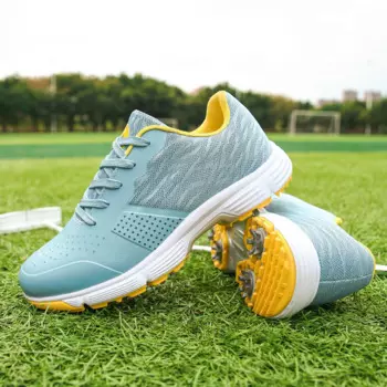 Профессиональные мужские спортивные кроссовки для гольфа небесно-голубые мужские спортивные тренировочные ботинки для гольфов с шипами Размер 47 48 кроссовки для гольфа