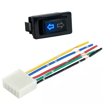 Профессиональный 5-контактный 12 для 24 В, черный автомобильный переключатель стеклоподъемника с пластиковой лампой, электронные компоненты, универсальные для автомобилей