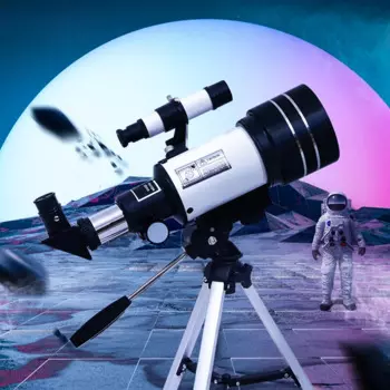 Профессиональный астрономический телескоп 150X, телескоп с функцией поиска по телефону, широкоугольный 70 мм, для наблюдения за космическим пространством для студентов и штатив