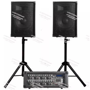 Профессиональный аудио 1000 Вт 2X12 "сабвуфер PA акустическая система TWS караоке 8-канальный микшер с питанием Звуковая коробка bocina parlant