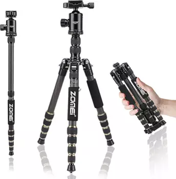 Профессиональный компактный штатив Zomei Z669C для DSLR сотового телефона, штатив-Монопод из углеродного волокна с шаровой головкой, сумка для переноски для видео и фото