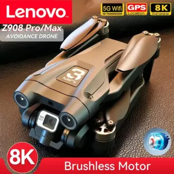 Профессиональный Квадрокоптер Lenovo Z908 Pro Drone 8K HD с двойной камерой и бесщеточным Мотором FPV для предотвращения препятствий складной Квадрокоптер дистанционное управление 5000 м