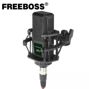 Профессиональный Металлический конденсаторный микрофон FREEBOSS CM-12, фантомное питание, 48 В, для пения, записи, хора, чат, вокала