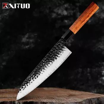 Профессиональный поварской нож XITUO, острые японские кухонные ножи из плакированной стали, восьмиугольная ручка из черного дерева, нож для готовки, лучший подарок, ножи