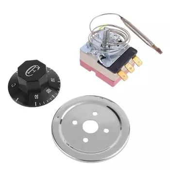 Профессиональный термостат для электрической духовки, переменный ток 250 В 16 А 50-300 ° C Термостат Регулятор температуры Трехконтактный пластик