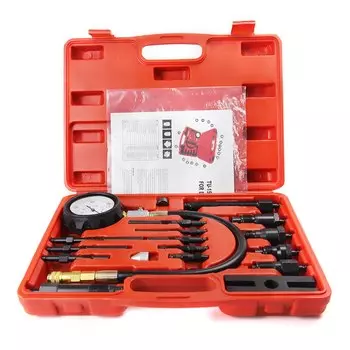 Профессиональный тестер компрессии дизельных двигателей ALLSOME, набор инструментов для измерения давления в цилиндре, таблица измерений
