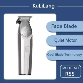 Профессиональный триммер для волос KULILANG, мужской электрический триммер для бороды, аккумуляторная машинка для стрижки волос