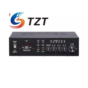 Профессиональный усилитель мощности TZT R-1A 70 Вт с постоянным напряжением и сопротивлением, поддерживает несколько входов микрофона