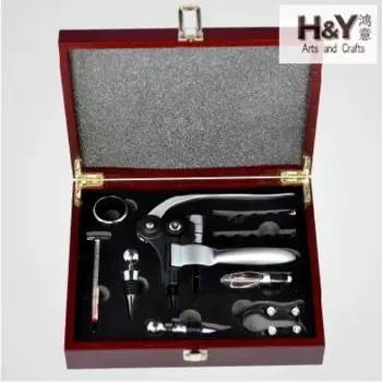 Производство и поставка девяти наборов открывалок для винных бутылок типа кролик подходит для имитации шкатулка из красного дерева.