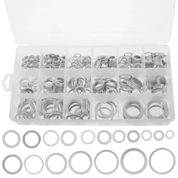 Прокладка для слива масла в автомобиле, 470 шт., прокладка из алюминиевого сплава, Метрическая плоская шайба, набор в ассортименте, 18 размеров, прочные прокладки для уплотнения масла