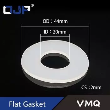 Белая Прозрачная силиконовая плоская прокладка, 20*44*2 мм, силиконовая резина VMQ, уплотнительное кольцо, эластичность, термостойкость
