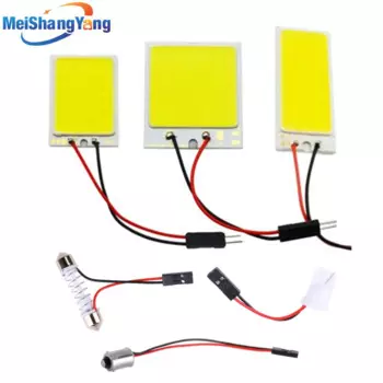 Светодиодная панель T10 16/24/36/48Smd Cob, лампа для чтения салона автомобиля, 12 В постоянного тока, 3 адаптера