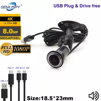 Промышленная веб-камера «рыбий глаз» с мини-USB, 8 Мп, 2 МП
