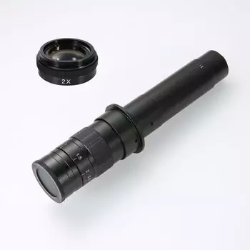 Промышленный видео микроскоп C-mount Lens 120X 180X 300X Лупа 0.3X 0.5X 2X увеличенное рабочее расстояние объектива