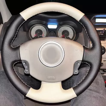 Прошитая вручную оплетка на руль для Renault Megane 2 2003-2008 Kangoo 2008 Scenic 2 2003-2009 кожаный чехол на руль
