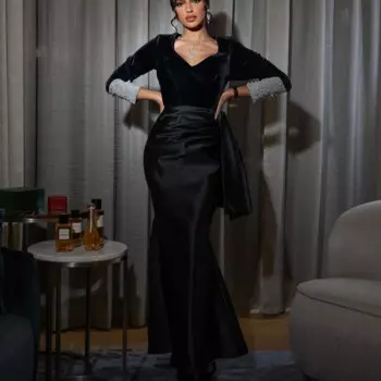 Простое платье для выпускного вечера для женщин, прямое вечернее платье длиной до щиколотки с v-образным вырезом, элегантное повседневное платье с длинными рукавами