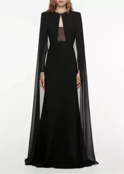 Простое вечернее платье с круглым вырезом, шаль до пола, Золотая цепочка, шифоновая ткань, черный вырез, сексуальный дизайн, доступны цвета, 2023