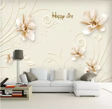 Простой трехмерный цветок xuesu с ручной росписью, белый узор, Настенные обои на заказ, фотообои 8D