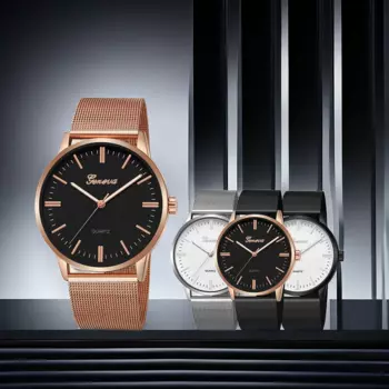 Простые часы для мужчин 2023 Роскошные Большие брендовые Серебристые розовые золотые мужские часы Элегантные Мужские часы с ремешком из нержавеющей стали