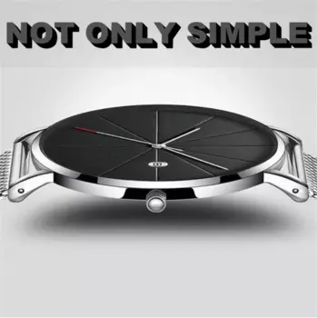 Простые мужские часы с сетчатым браслетом из нержавеющей стали, деловые классические кварцевые наручные часы с датой, повседневные Роскошные мужские часы