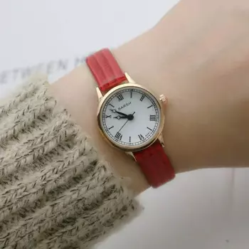 Простые женские часы Reloj Mujer, роскошный дизайн, кожаные часы, женские ретро кварцевые наручные часы, женские часы с маленьким круглым циферблатом