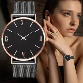 Простые женские часы, роскошные металлические аналоговые кварцевые наручные часы для женщин, сетчатый браслет, модные элегантные женские часы orologio donna