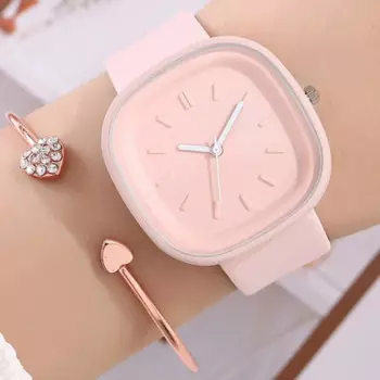 Простые женские квадратные часы, элитные брендовые женские однотонные кварцевые часы, кожаные ремешки, наручные часы, женские корейские часы