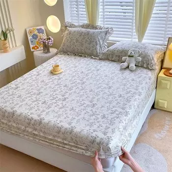 Простыня на резинке из хлопка