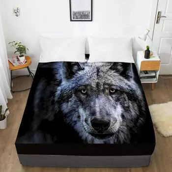 Простыня с 3D-принтом черный лев ZUEXVOFY