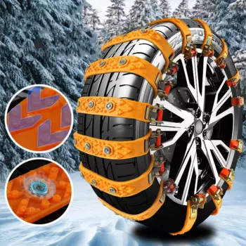 Противоскользящие цепи для зимних шин, универсальный тип для автомобилей, противоскользящие ремни для снежных шин, регулируемые автомобильные шины, аксессуары для снежных цепей