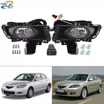 Комплект дополнительных противотуманных фар ZUK для Mazda 3 BK Sedan Facelift 2007 2008, передняя противотуманная фара, комплект переключателей кабеля противотуманной фары