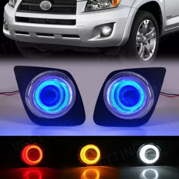 Противотуманная фонарь для Toyota RAV4 2009 2010 2011 2012 светодиодные дневные ходовые огни Дневные ходовые огни «ангельские глазки» водонепроницаемые провода переключатель 12 В