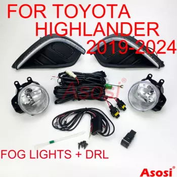 Противотуманные фары для переднего бампера + дневные ходовые огни для Toyota Highlander 2020 2021 2022 2023 2024 W/функция указателя поворота