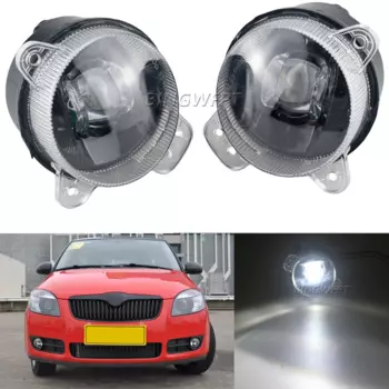 Противотуманные фары для Skoda Fabia Mk2 2007 2008 2009 2010, противотуманные фары, автозапчасти, автомобильные аксессуары