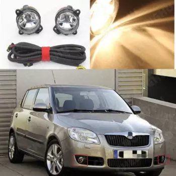 Противотуманные фары для Skoda Fabia MK2 5J 2007 2008 2009 2010, передние противотуманные фары, противотуманные аксессуары