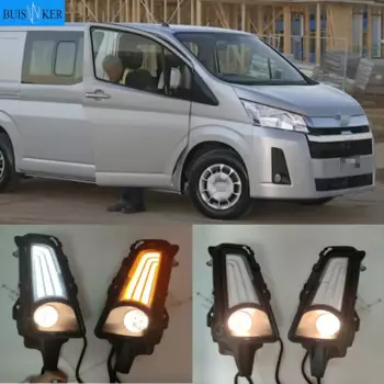 Противотуманные фары для Toyota Hiace Commuter GL H300, 2019, 2020, Автомобильный светодиодный противотуманный фонарь, дневная ходовая лампа дневного света с проводами и переключателем