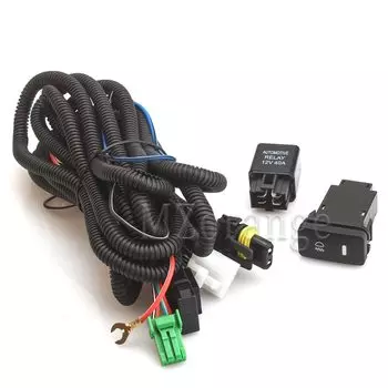 Противотуманные фары для VW Transporter T5 Multivan Caravelle 2003-2010, светодиодные противотуманные фары, черная крышка противотуманной фары, комплект жгутов проводов, переключатель