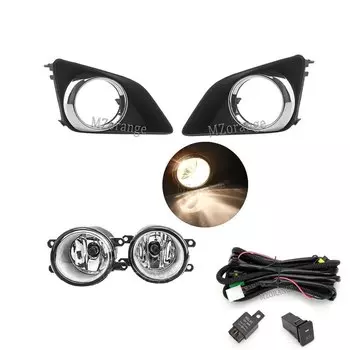 Противотуманные фары, светодиодные противотуманные фары для Toyota Corolla 2008 2009 2010, противотуманные фары в сборе, хромированная крышка противотуманной фары, рамка, фара