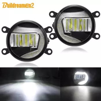 Противотуманные светильник ры 2 в 1 + дневные ходовые светильник автомобисветодиодный Противотуманные фары DRL 12 В для Ford Focus, Fiesta, Fusion, Transit Ranger C-Max Edge EcoSport