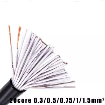 Провод с покрытием RVV из чистой меди, 20 ядер, 0,3 мм2, 1,5 мм2, мм2, мм2, мм2, квадратный силовой кабель, белый провод для мониторинга