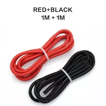 Провод силиконовый Unrulychange 2 м красный+черный 12-30 AWG
