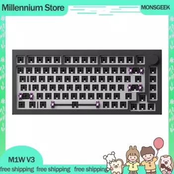Проводная игровая клавиатура Monsgeek M1W V3, 3 режима, USB/2,4G/Bluetooth, комплект беспроводной клавиатуры, 82 клавиши, механическая клавиатура