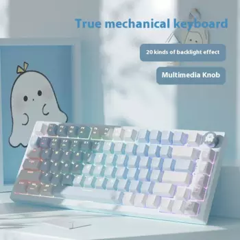 Проводная Механическая клавиатура AK82, 2,4 ГГц, Bluetooth, три режима