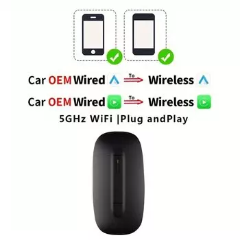 Проводной адаптер к беспроводному Android Auto CarPlay Box для Audi Toyota Mazda Nissan Chevrolet Suzuki Subaru Kia Ford Opel Skoda