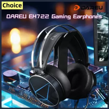 Проводные наушники DAREU EH722, головные уборы для настольного ноутбука, игровые наушники с шумоподавлением для электроспорта, RGB, микрофон высокой четкости
