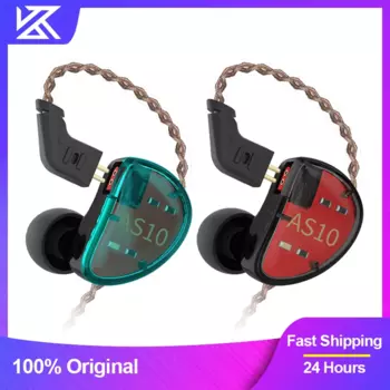 Проводные наушники KZ AS10 Balance Amature 5BA, Hi-Fi наушники-вкладыши с басами и монитором, игровые наушники с шумоподавлением, наушники-вкладыши