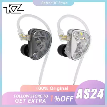 Проводные наушники KZ AS24, 12 сбалансированных якорей, 24BA, Hi-Fi наушники-вкладыши, наушники с регулируемым тоном, эргономичные, для ПК, геймеров, подарок
