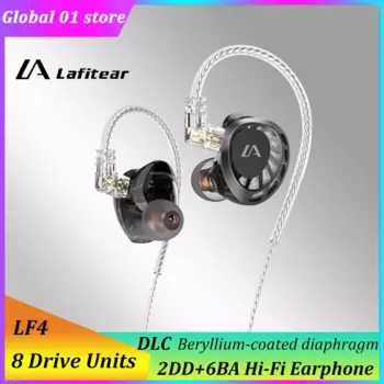 Проводные наушники LAFITEAR 2DD + 6BA, 2 динамика, 6 сбалансированных арматурных гибридных наушников-вкладышей, монитор высокого разрешения, Hi-Fi гарнитура