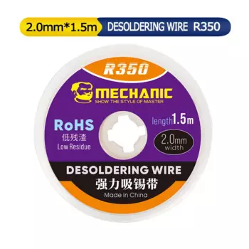 Проволока для распайки MECHANIC R350 1,5 м 1,5/2,0/2,5/3,0/3,5 мм для удаления паяльной шлака на всасывающей проволоке печатной платы, сильное всасывание, Оловянная лента