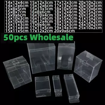 Прозрачные квадратные подарочные коробки PKQ, пластик, 50 шт